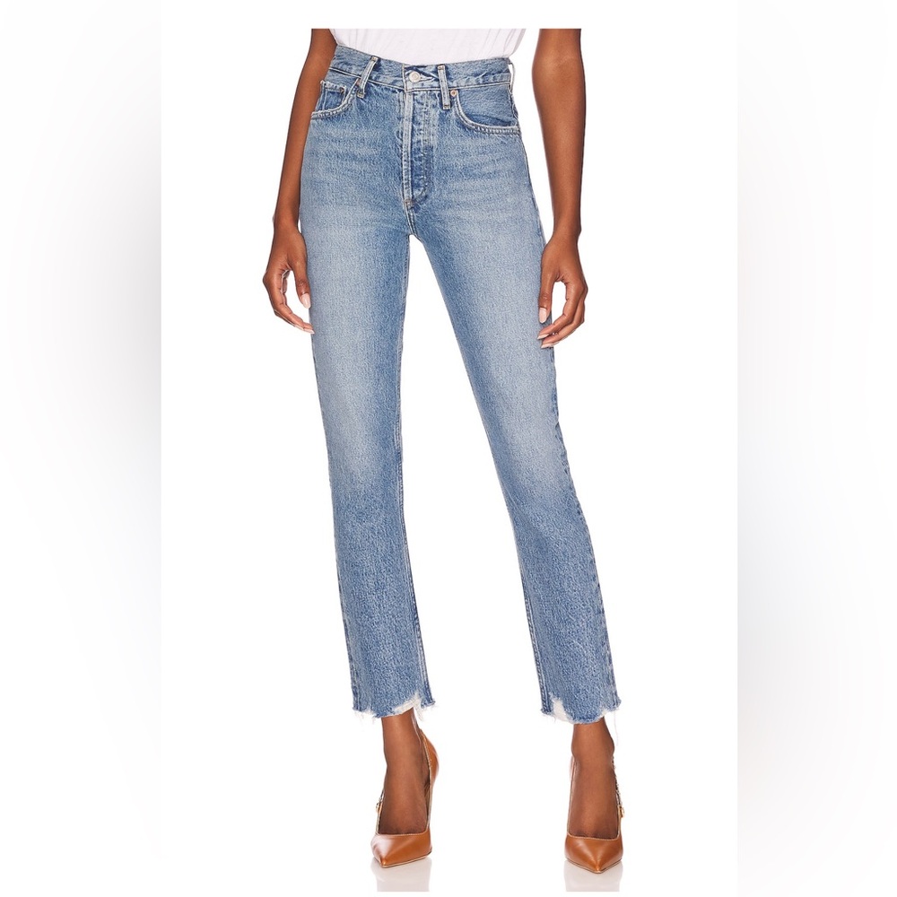 AGOLDE Riley High Rise Straight Crop Jeans Haven